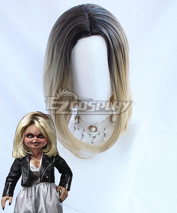 Bride of Chucky Tiffany Halloween Black Golden Cosplay Wig