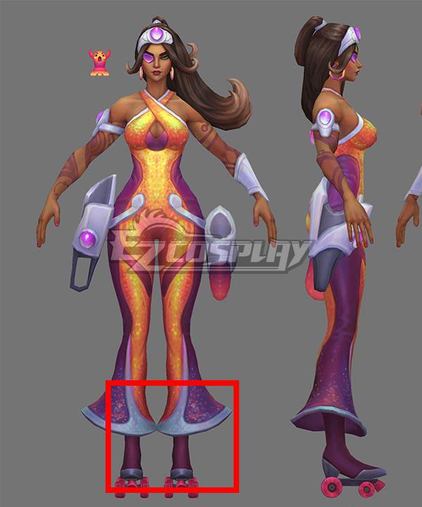League of Legends LOL Space Groove Samira Purple Shoes Cosplay Boots
