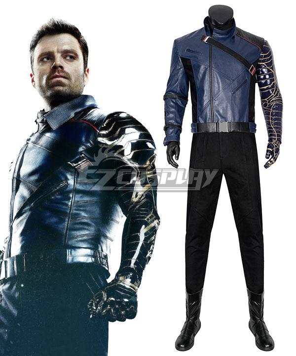 Marvel The Falcon and the Winter Soldier Bucky Barnes Blue Cosplay Costume