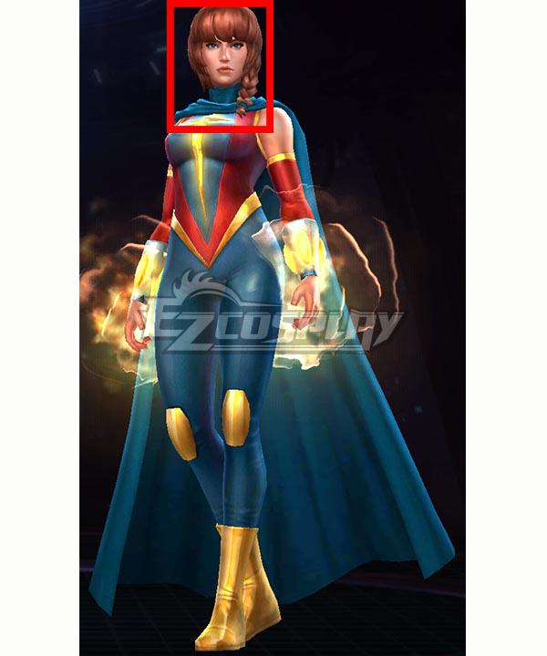 Marvel Future Fight Quasar Avril Kincaid Red Brown Cosplay Wig