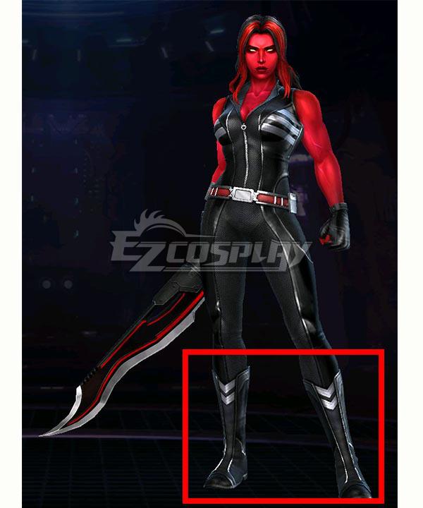 Marvel Future Fight Red She-Hulk Black Shoes Cosplay Boots