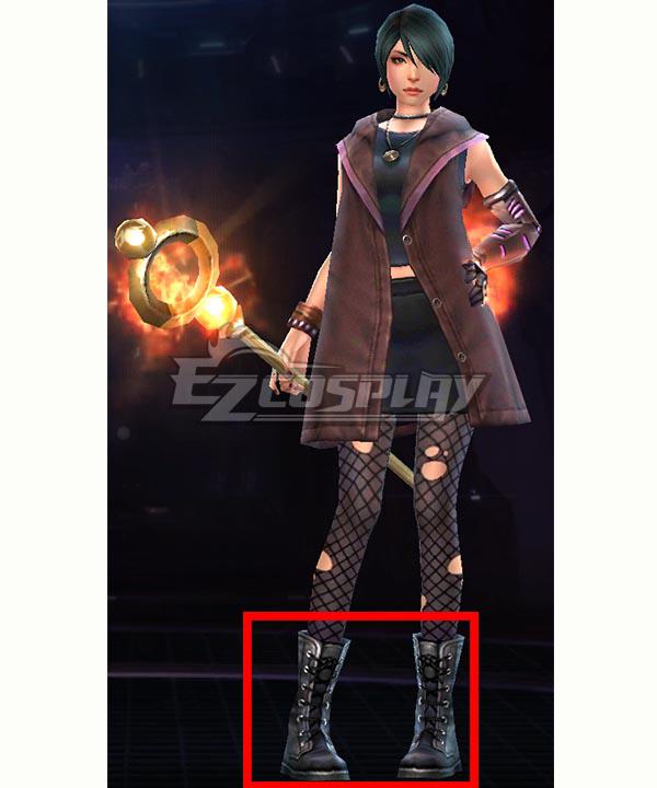 Marvel Future Fight Sister Grimm Black Shoes Cosplay Boots