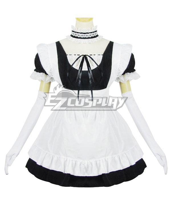 Black and White Lolita Maid Dress Cosplay Costume - EMDS030Y