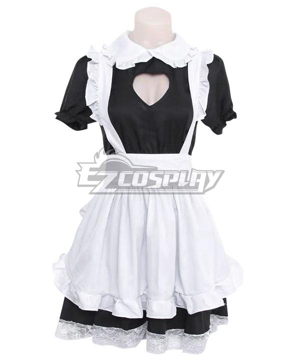 Black and White Lolita Love Maid Dress Cosplay Costume - EMDS028Y