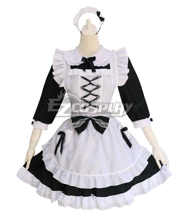 Red and White Lolita Cute Cat Maid Dress Cosplay Costume - EMDS044Y