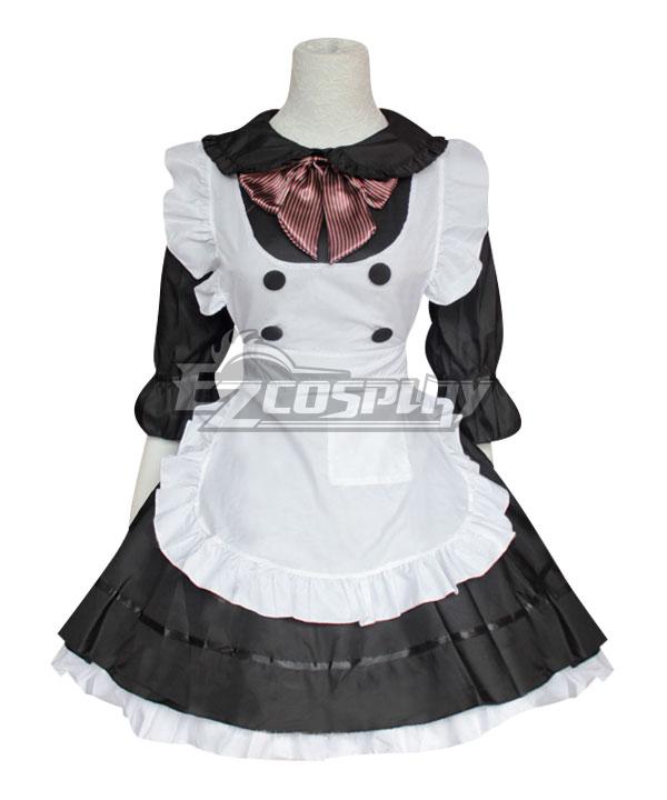Black and White Lolita Maid Dress Cosplay Costume - EMDS045Y