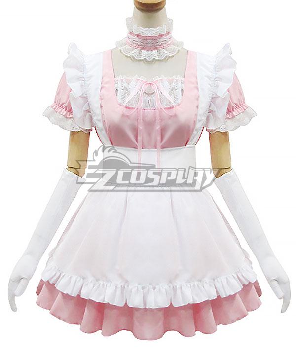 Pink and White Lolita Maid Dress Cosplay Costume - EMDS047Y