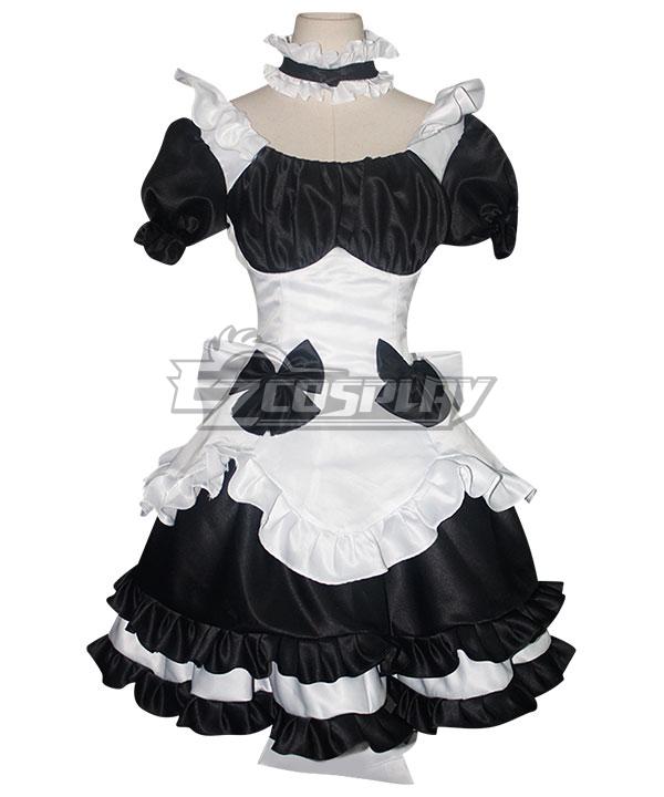 Black and White Lolita Maid Dress Cosplay Costume - EMDS033Y