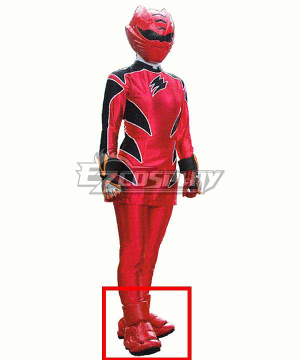 Power Rangers Jungle Fury Casey Red Ranger Red Cosplay Shoes