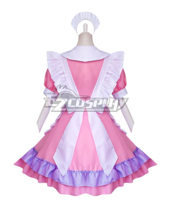Pink and White Lolita Cute Cat Maid Dress Cosplay Costume - EMDS041Y