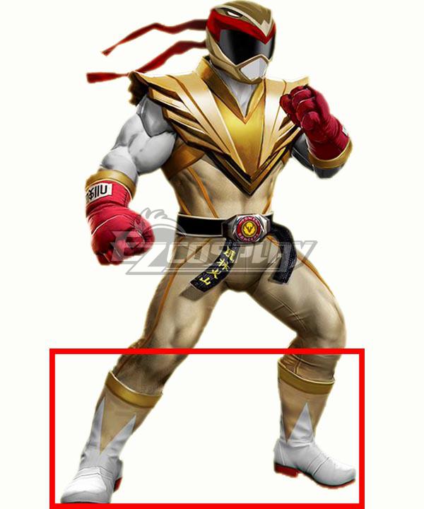 Power Rangers: Battle for the Grid Street Fighter Crimson Hawk Ranger Ryu Ranger White Shoes Cosplay Boots