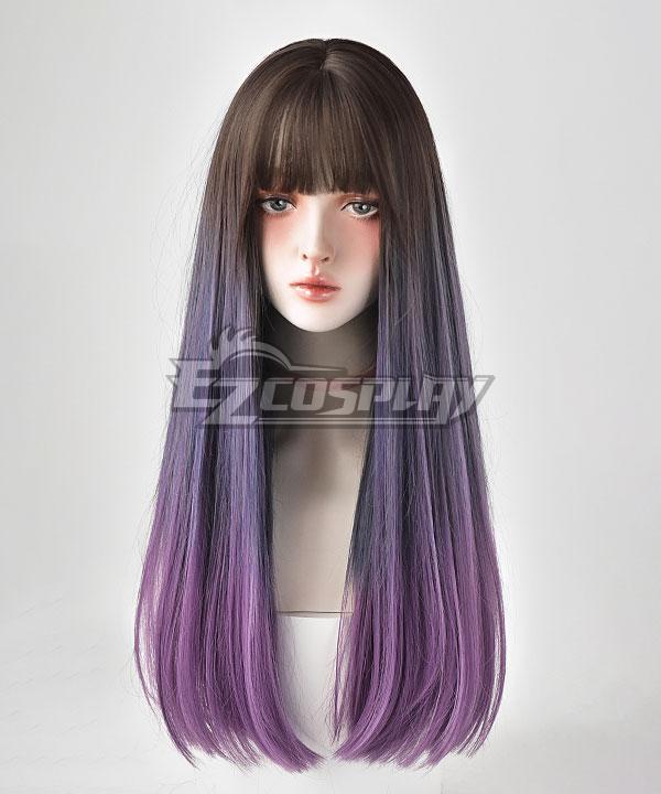 Japan Harajuku Lolita Series Black Purple Cosplay Wig - EWL171Y