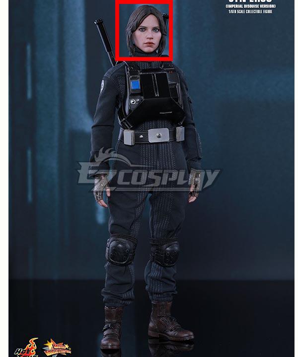 Rouge One Star Wars Jyn Erso Pilot Suit Black Cosplay Wig