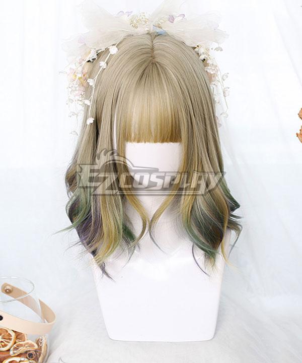 Japan Harajuku Lolita Series Golden Green Cosplay Wig - EWL183Y