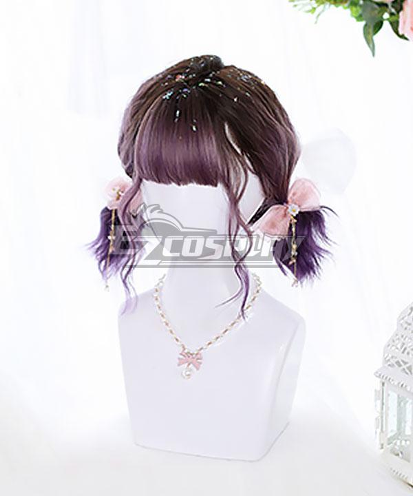 Japan Harajuku Lolita Series Black Purple Cosplay Wig - EWL187Y