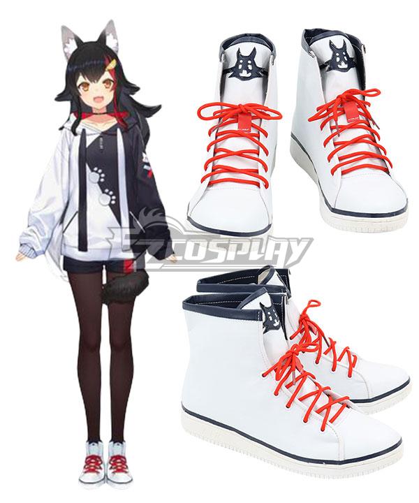 Vtuber Hololive Virtual YouTuber Ookami Mio White Cosplay Shoes
