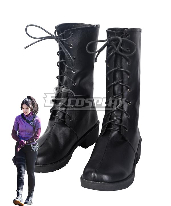 2021 Marvel Hawkeye Kate Bishop Black Shoes Cosplay Boots