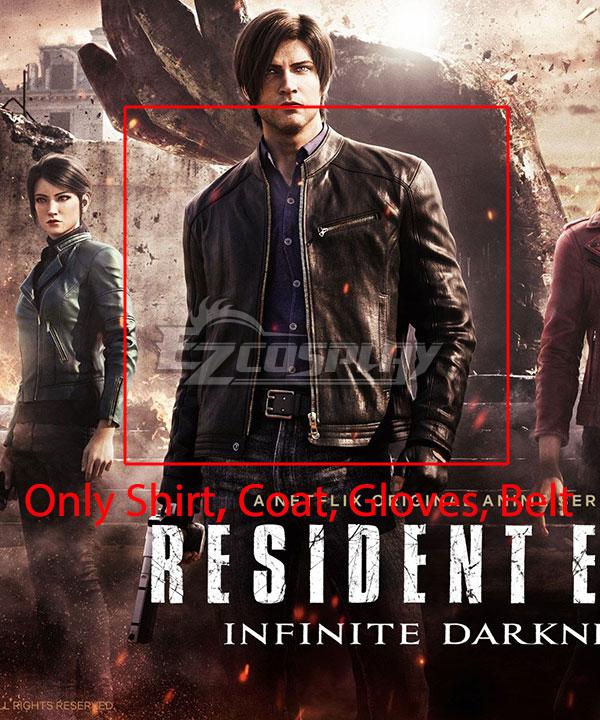 Resident Evil: Infinite Darkness Leon Scott Leon S. Kennedy Shirt, Coat, Gloves, Belt Cosplay Costume