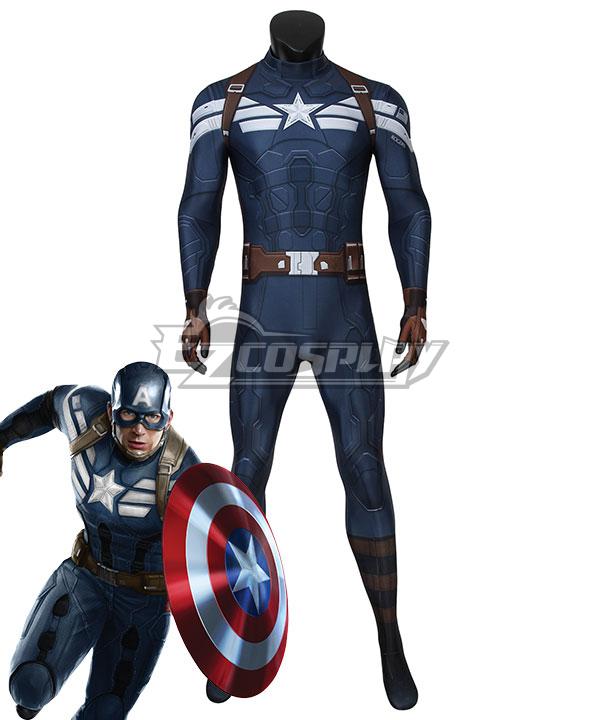 Captain America: The Winter Soldier Captain America Steve Rogers Zentai Jumpsuit Cosplay Costume