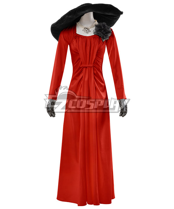 Resident Evil 8 Village Alcina Dimitrescu Vampire Lady Dimitrescu Dress Red Version Cosplay Costume