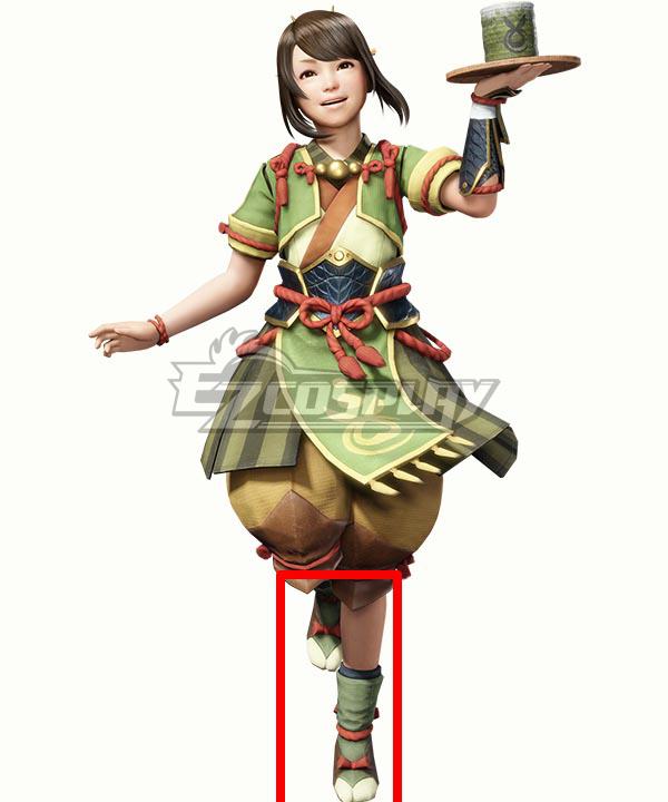 Monster Hunter Rise The Chef Yomogi Green Cosplay Shoes