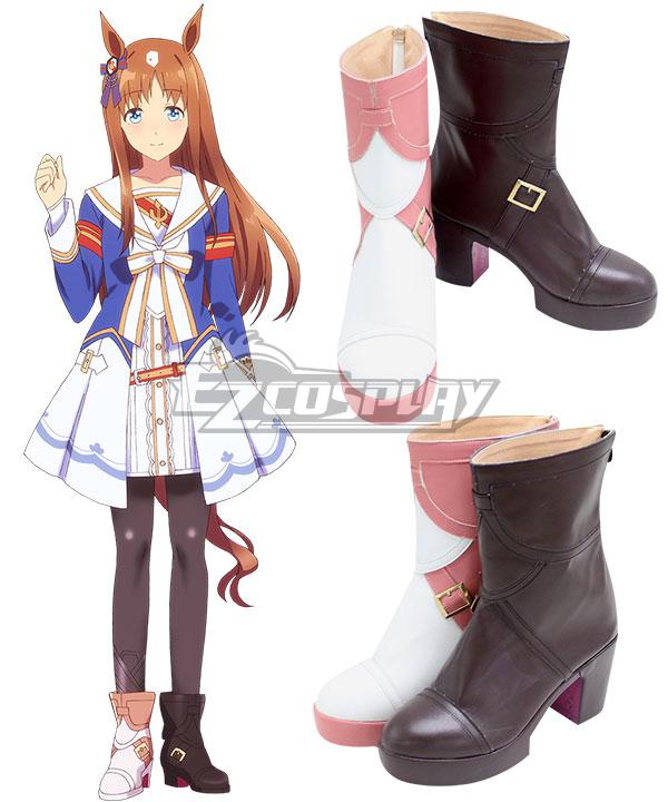 Uma Musume: Pretty Derby Grass Wonder Pink Brown Shoes Cosplay Boots