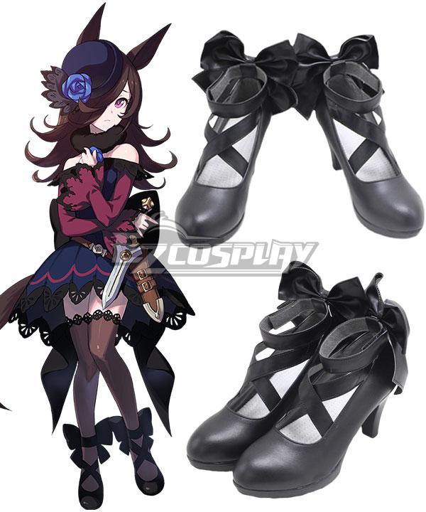 Uma Musume: Pretty Derby Rice Shower Black Cosplay Shoes