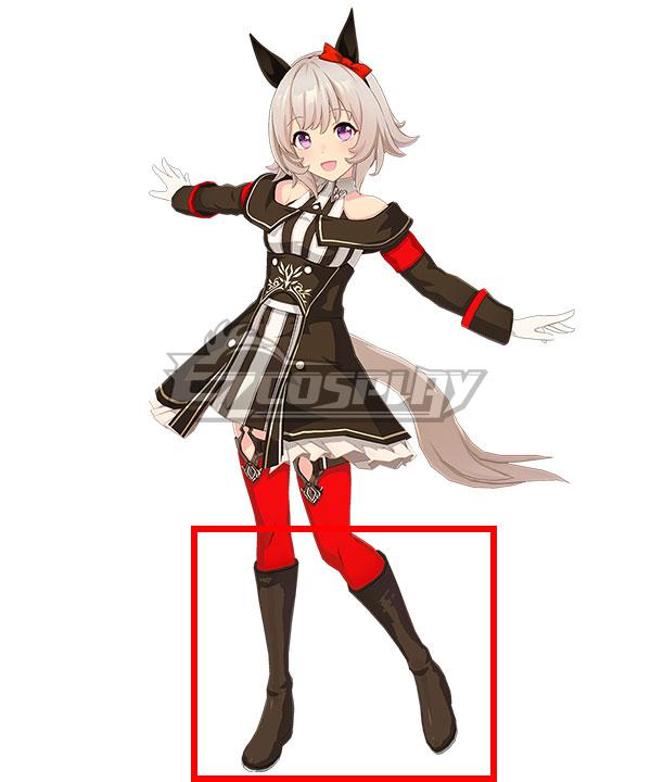 Uma Musume: Pretty Derby Game Curren Chan Brown Shoes Cosplay Boots