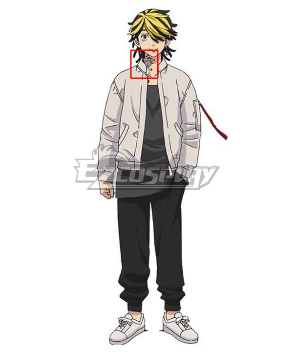 Tokyo Revengers Kazutora Hanemiya Tattoo Stickers Cosplay Accessory Prop