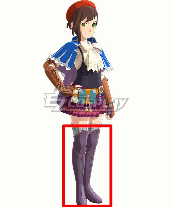 Monster Hunter Stories 2: Wings of Ruin Lilia Purple Shoes Cosplay Boots