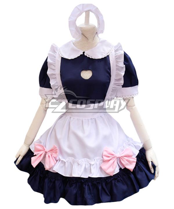 Blue & White Love Maid Dress Cosplay Costume - EMDS058Y