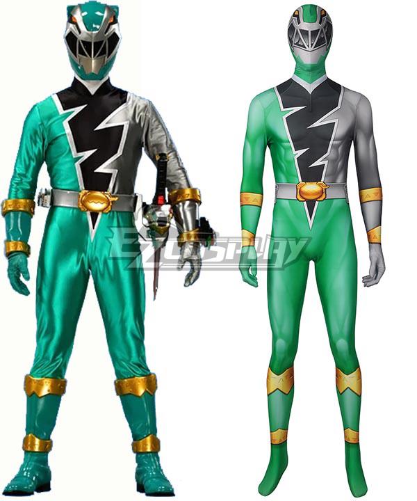 Power Rangers Dino Fury Green Ranger Printed Jumpsuit Zentai Cosplay Costume