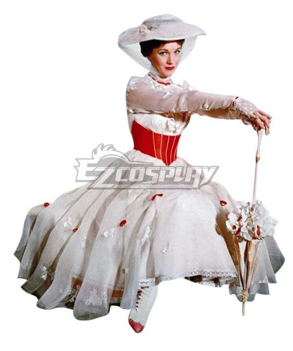 Disney Mary Poppins White Dress Halloween Cosplay Costume
