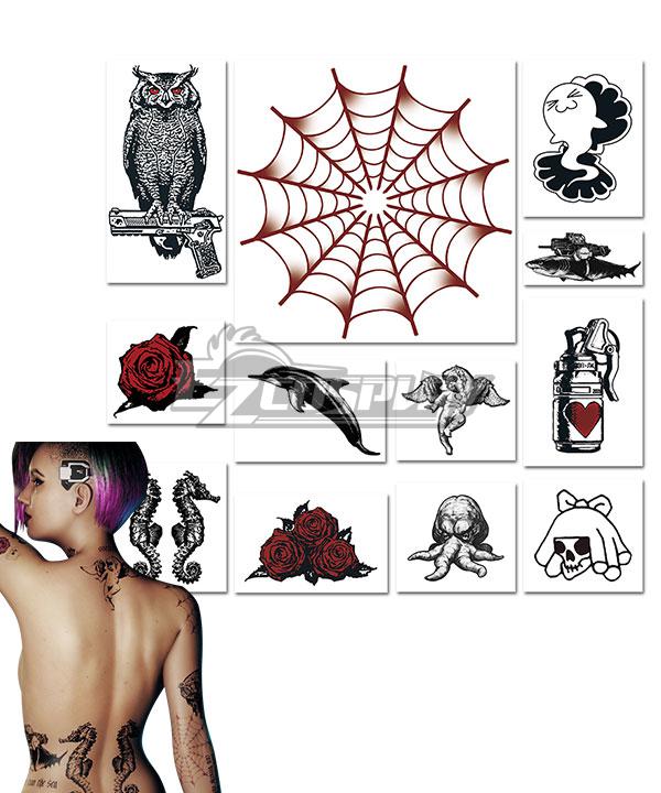 Cyberpunk 2077 Judy Tattoo Stickers Cosplay Accessory Prop