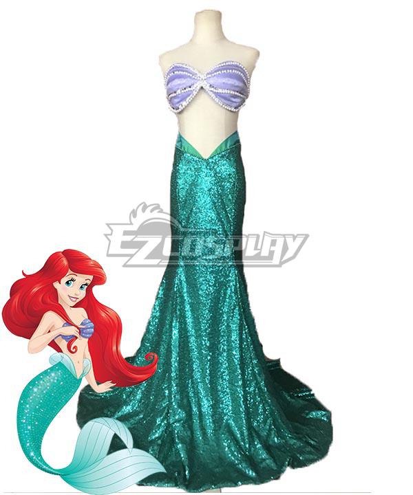 Disney The Little Mermaid Ariel Princess Merman Dress Halloween Cosplay Costume