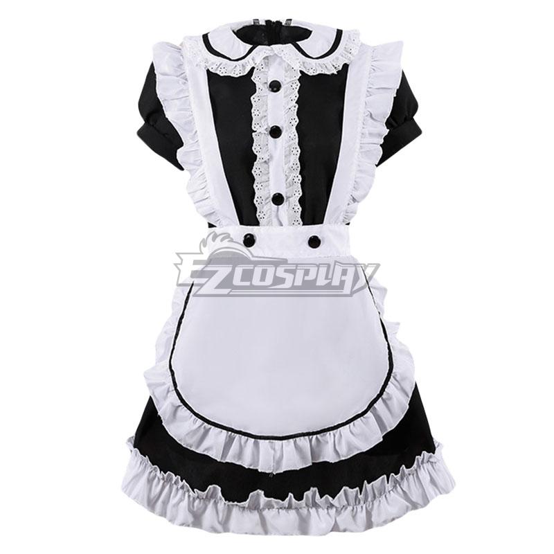 White & Black Maid Dress Cosplay Costume - EMDS055Y