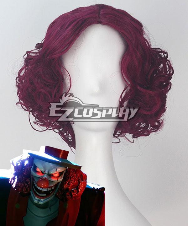 Identity V Joker The Clown Halloween Burgundy Color Cosplay Wig