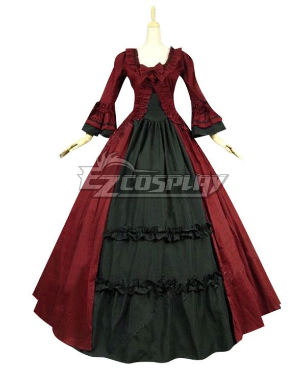 Women Girls Gothic Lolita Long Sleeves Classic Lolita Dress Multi Colors Costume 1B
