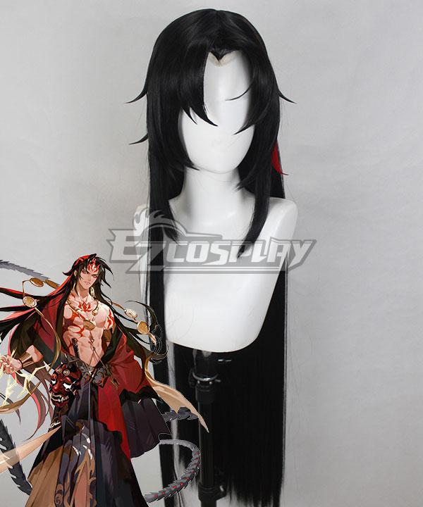 Onmyoji Asura Black Red Cosplay Wig