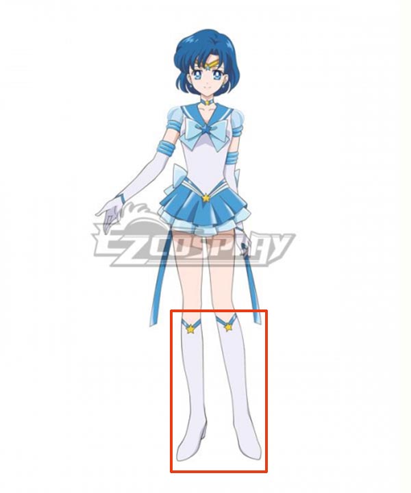 Sailor Moon Eternal 2 Mizuno Ami Sailor Mercury  White Cosplay Boots