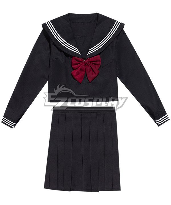 Black Long Sleeves School Uniform Cosplay Costume ESU013Y