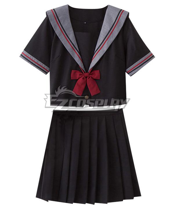 Black Short Sleeves School Uniform Cosplay Costume - ESU003Y