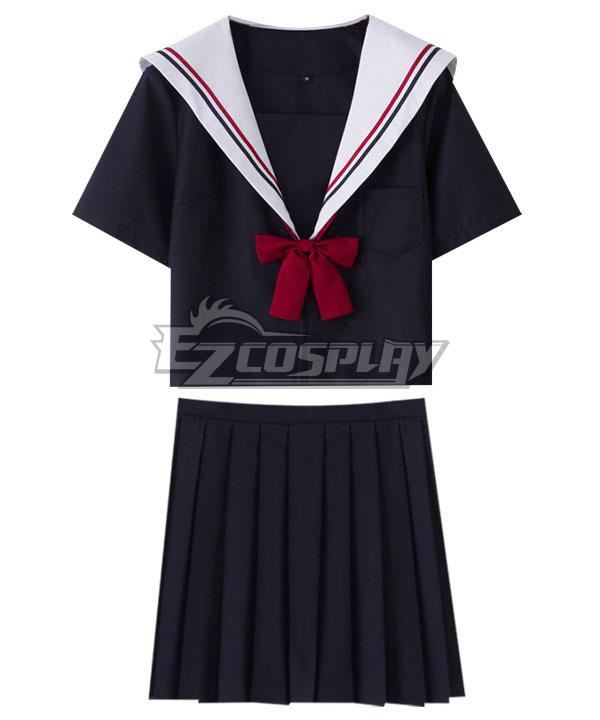 Black Short Sleeves School Uniform Cosplay Costume ESU012Y