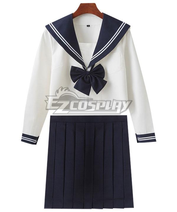 White Long Sleeves School Uniform Cosplay Costume - ESU005Y