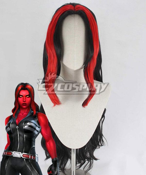 Marvel Future Fight Red She-Hulk Red Green Cosplay Wig
