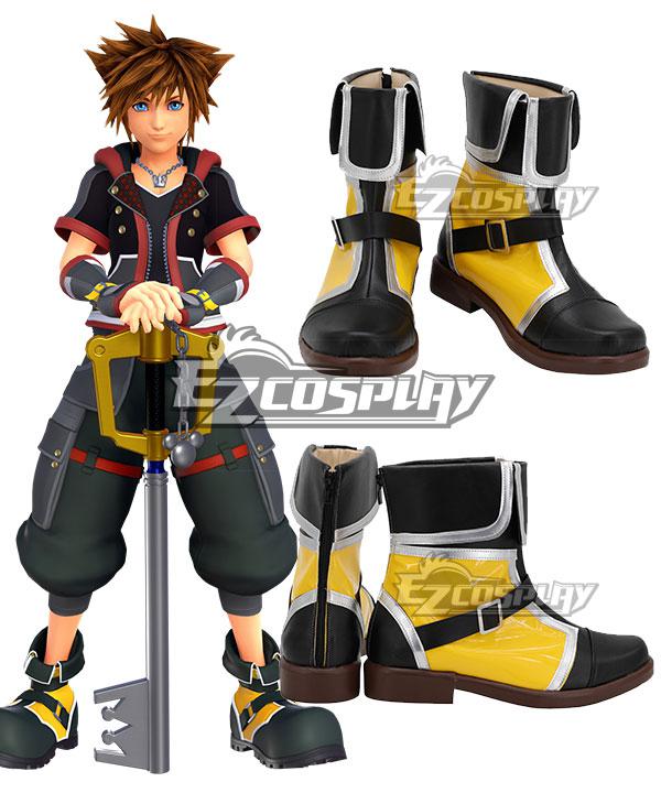 Kingdom Hearts III Sora Black Yellow Cosplay Shoes