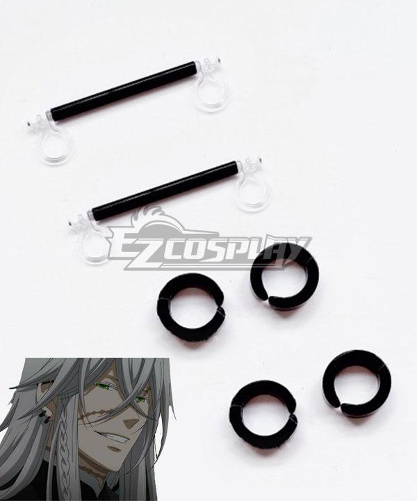 Black Butler Kuroshitsuji Movie: Book of the Atlantic Undertaker Earrings Ear clip Cosplay Accessory Prop