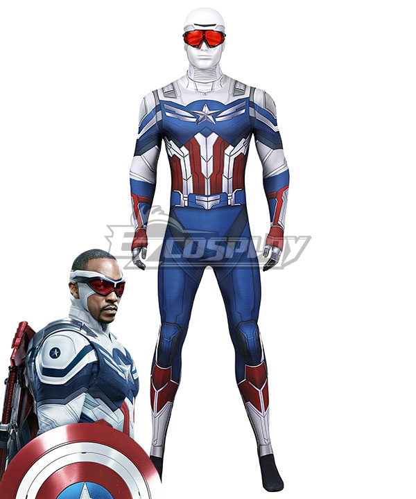 Marvel The Falcon and the Winter Soldier Sam Wilson New Captain America Jumpsuit Zentai Halloween Cosplay Cosutme