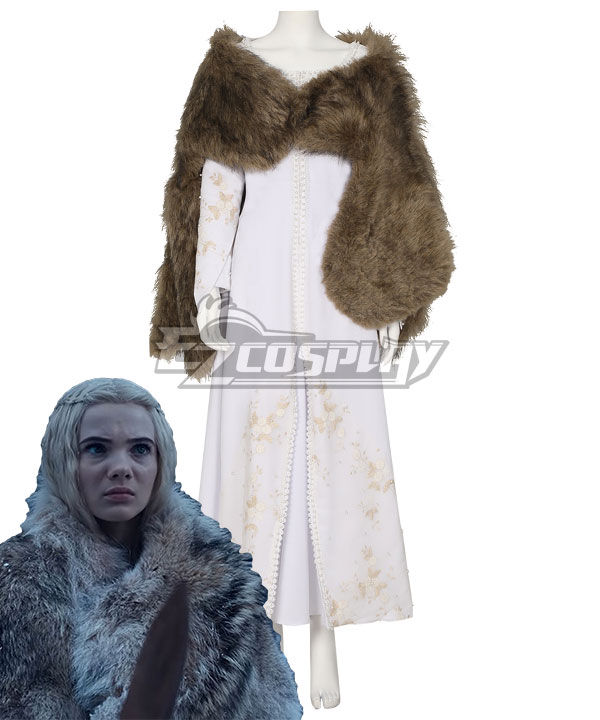 The Witcher Season 2 Netflix Ciri Cirilla Fiona Elen White Cosplay Costume