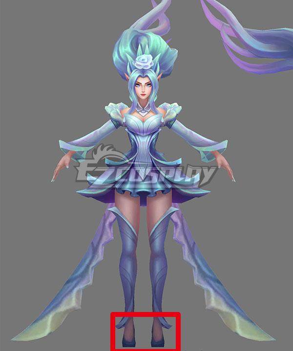 League of Legends LOL Crystal Rose Janna Blue Cosplay Shoes